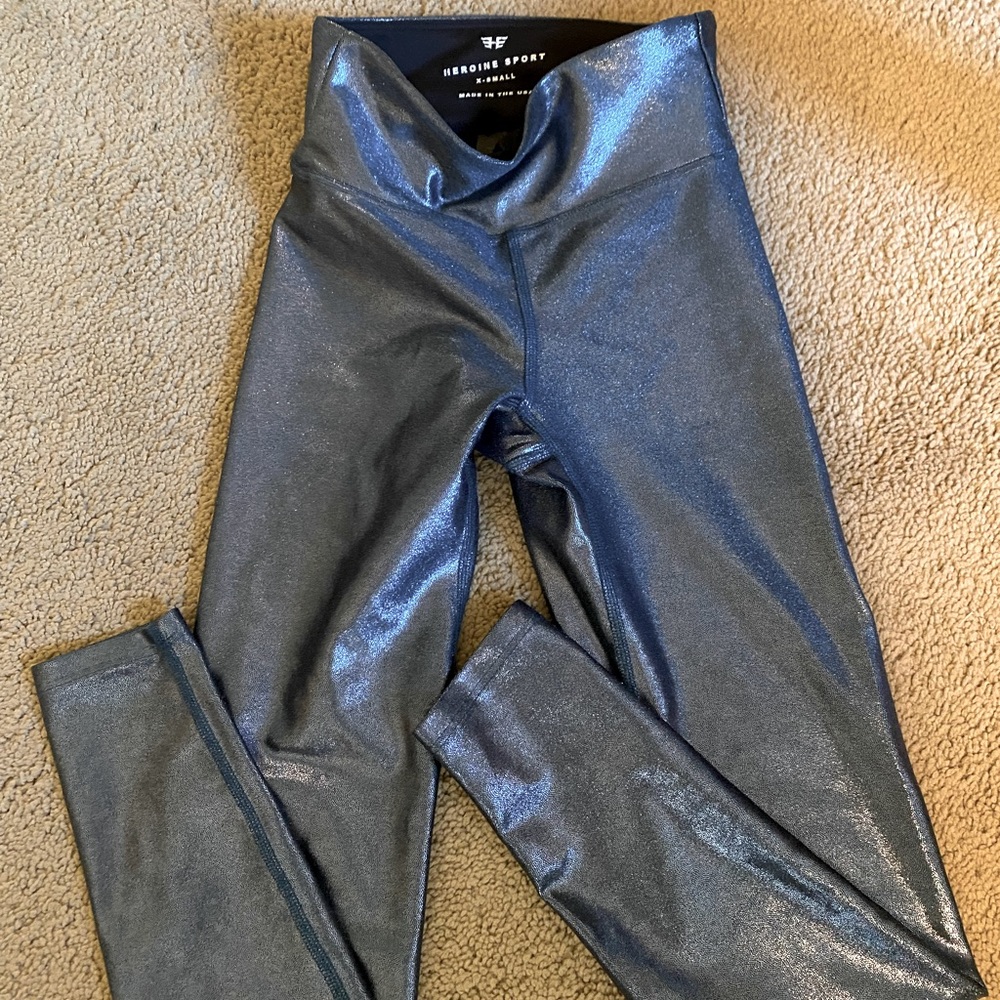 Blue sparkly leggings